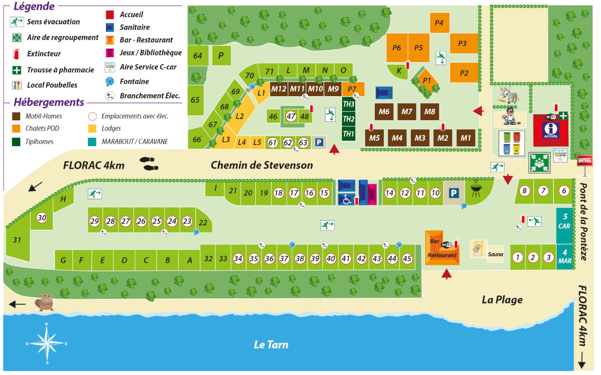 Plan du camping